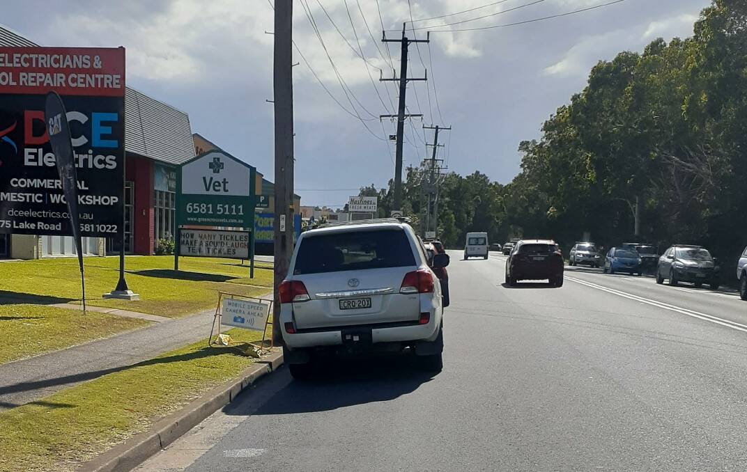 David Marshall questions the placement of this barely visible speed check warning sign 