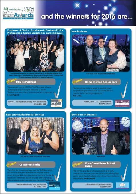 Meet the winners of the 2016 Greater Port Macquarie Business Awards