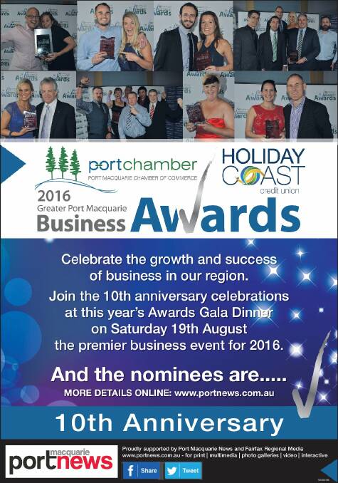 2016 Greater Port Macquarie Business Awards: Meet the nominees feature