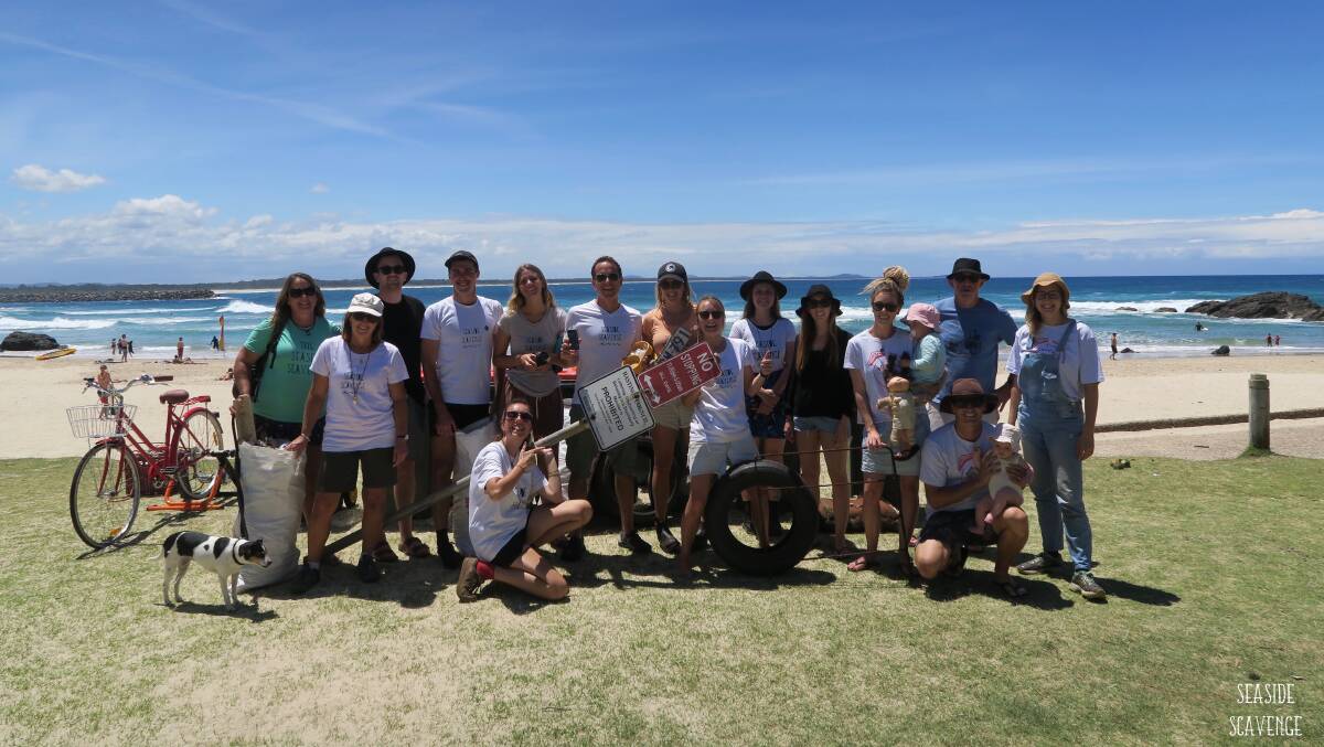 Some the team: The Port Macquarie Seaside Scavenge on Town Beach was a success story. Photo: supplied.