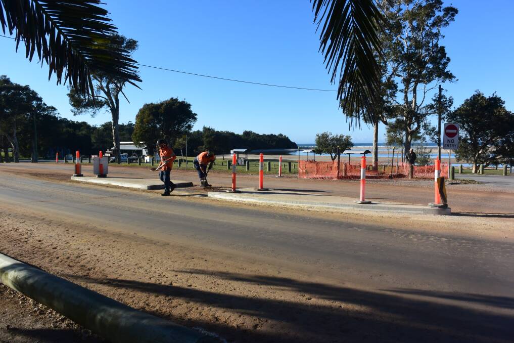 Pedestrian friendly: Work is continuing on the installation of pedestrian refuges at Lake Cathie.