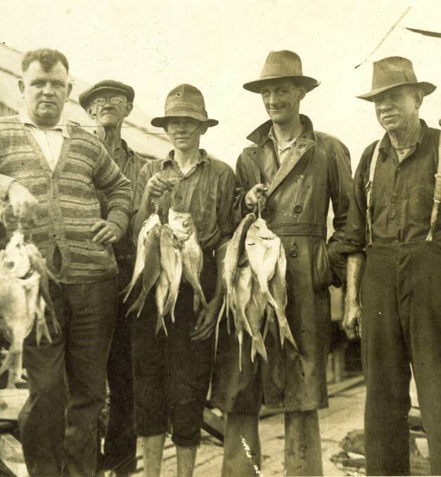 Back in the day: Local Fish Co-op fishermen John McGann, Harry Peterson, Jack Dart and Albert Peterson with their catch.