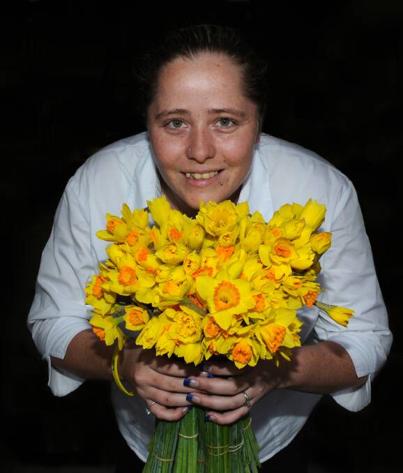 Buy a daffodil: Sam Corrigan is one of the many residents who will be supporting Daffodil Day, a fund raiser for the NSW Cancer Council.