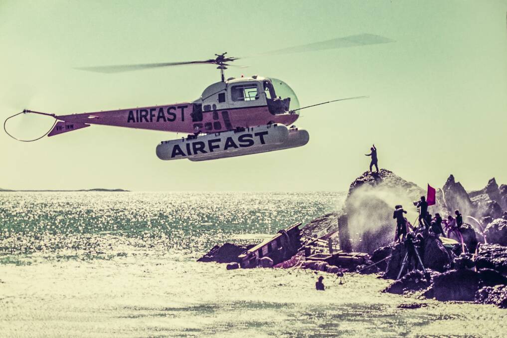 Historic photo: Collin Bennetts snapped these photographs during the filming of the Castaway at Port Macquarie.