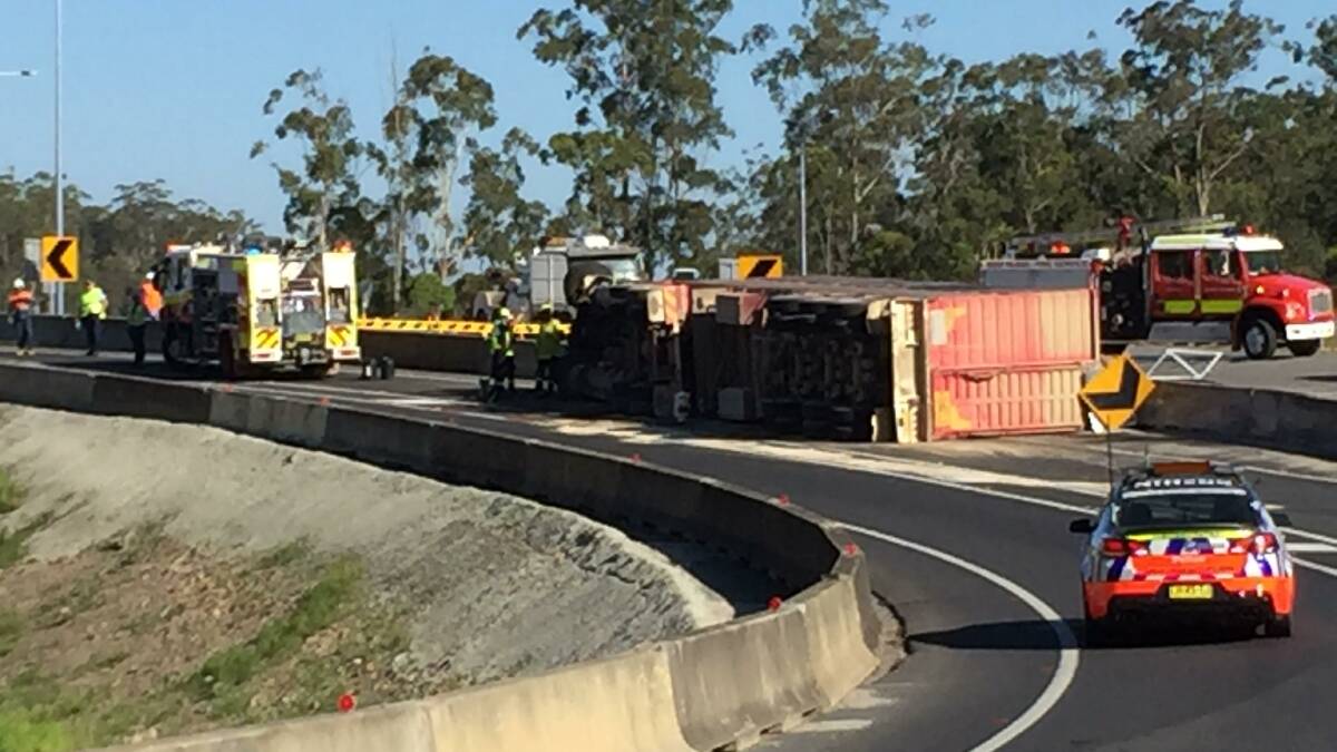 Roll-over: The RMS has upgraded safety measures on a section of the Pacific Highway upgrade near Blacksmans Point.