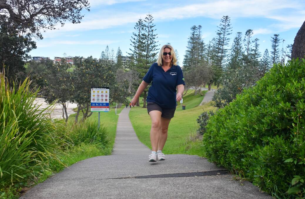 Walking the coast: Kylie van-der-Ley enjoying the coastal walk. Take our survey on the tourist attraction and help formulate the future of the popular walk.