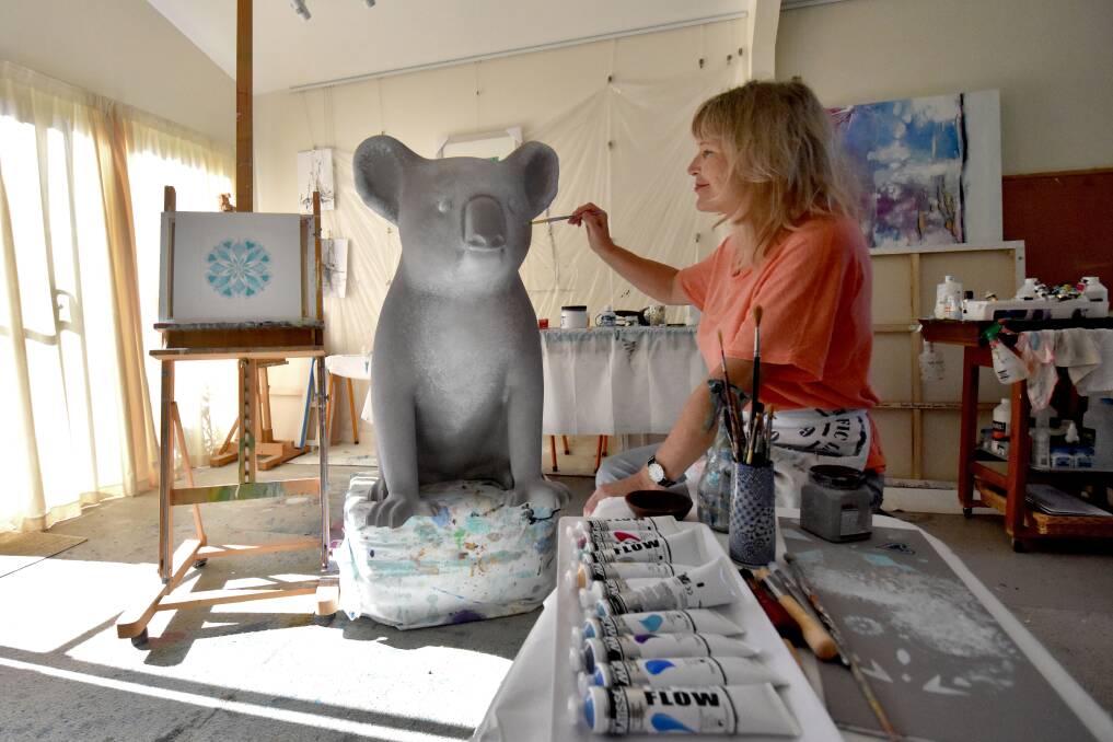 Meet Mandy: Artist Yvonne Kiely will be painting Mandy the mandala koala at the artists markets on June 3 and 4 at the historic Port Macquarie courthouse. The event is part of the Hello Koalas Festival which runs from June 1 until 11. Pic: Oscar Carter.