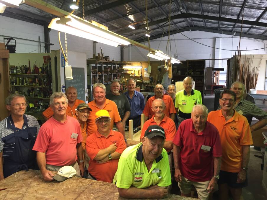 Brothers in arms: Hastings Men's Shed's 'heart and soul' Bob Marshall celebrated his 90th birthday with his good mates.