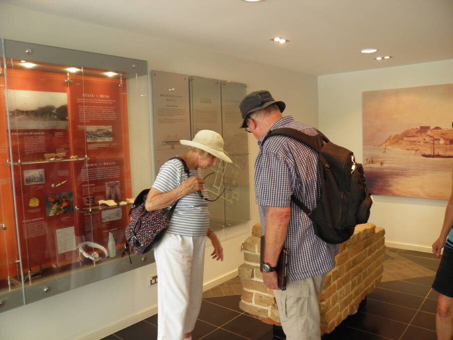 Walking tour: The display of relics from Port Macquarie’s Old Government House site is one of the many historic sites on the history walking tour.
