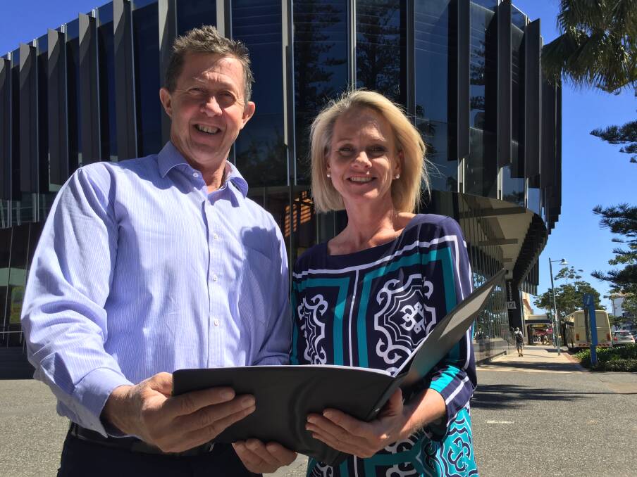 Two projects: Member for Cowper Luke Hartsuyker with minister for regional development Fiona Nash.