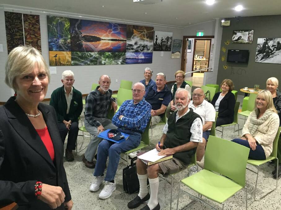 Lead from the front: Associate Professor Rosemary Black leading a discussion on the value of guides with Sea Acres volunteers. Pic: Peter Daniels