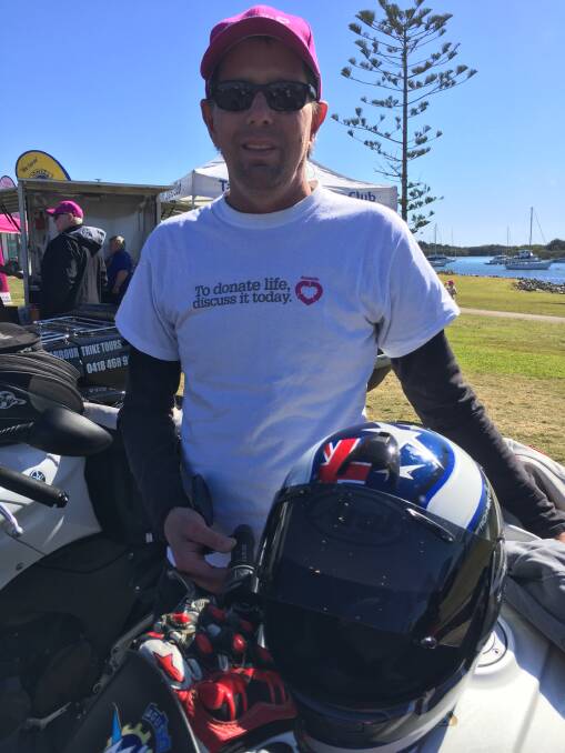 Double lung: Tamworth's Craig Lee was among the riders in Saturday's Donate Life ride organised by Cowper MP Luke Hartsuyker.