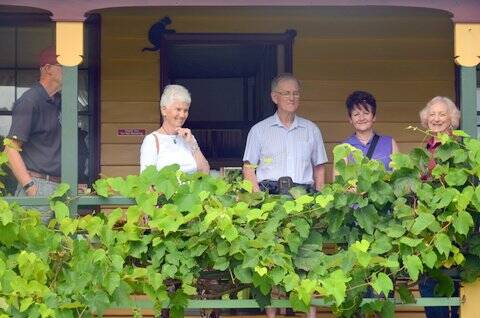 Special guests: Douglas Vale Historic Homestead and Vineyard president Ron Hankin, Beryl, with guests Peter and Dawn Francis and life member and tour guide Louise Barr. Photo: supplied