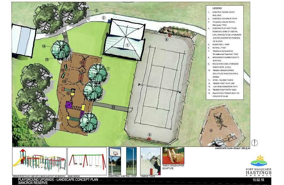Plan for Sancrox playground. Photo courtesy of Port-Macquarie Hastings Council.