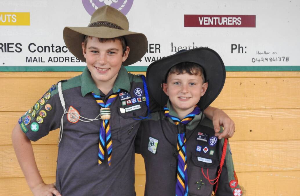 SCOUTING BROTHERS: Lachlan Eggert and his brother, patrol leader Jimmy Eggert at 2nd Wauchope Scouts' 50th birthday celebrations.