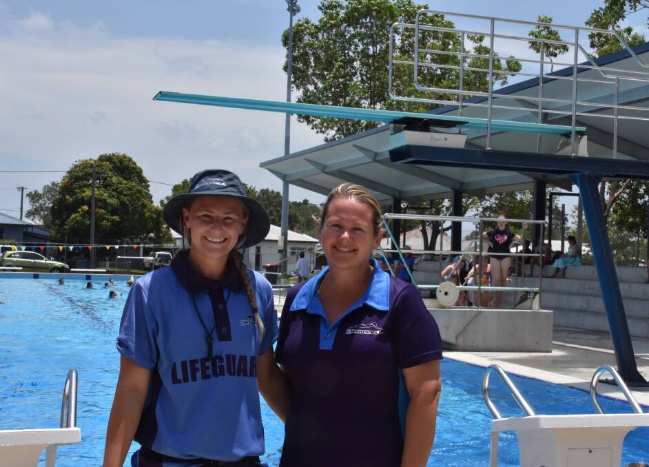 DELIGHTED WITH THE UPGRADE: Wauchope pool staff, Taryn Hilan and Jeneen O'Malley say the improved facilities are attracting more swimmers of all ages.