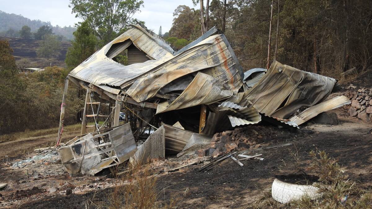 One of the houses destroyed by the Pappinbarra bushfires in February.