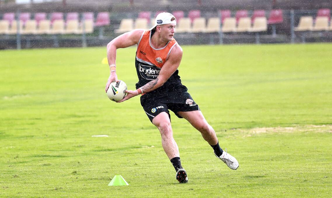 On the right path: Sam McIntyre is doing all the right things at the Wests Tigers. Photo: Dan Talintyre.