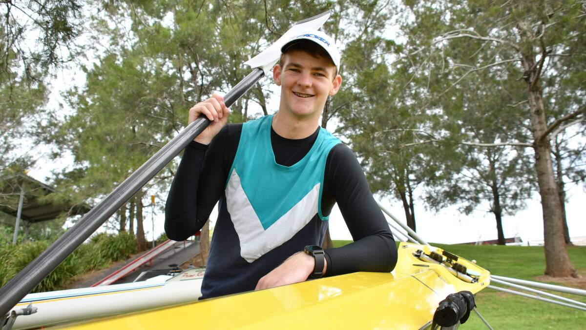 Hard work rewarded: Blake McMillan was one of two local standouts at Port Macquarie Rowing Club's regatta on Saturday.