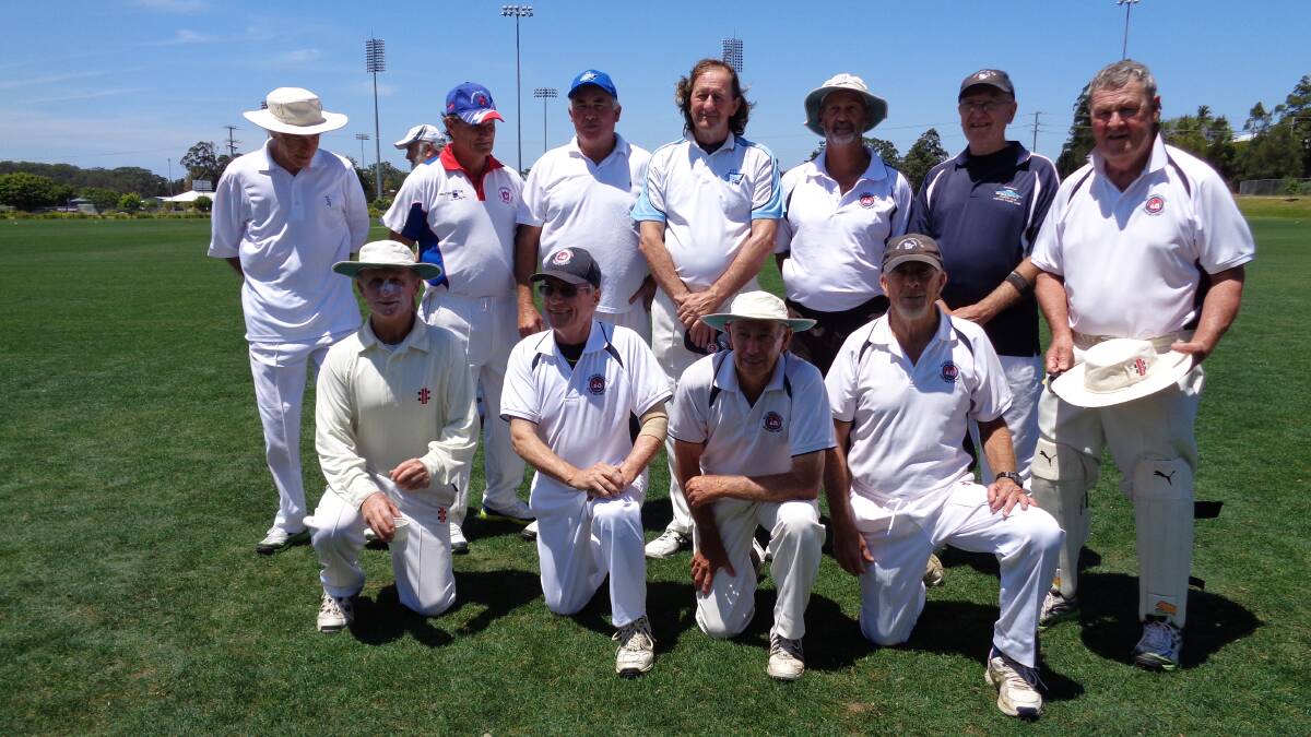 Golden oldies: Local veteran cricketers after a recent competition in Coffs Harbour.