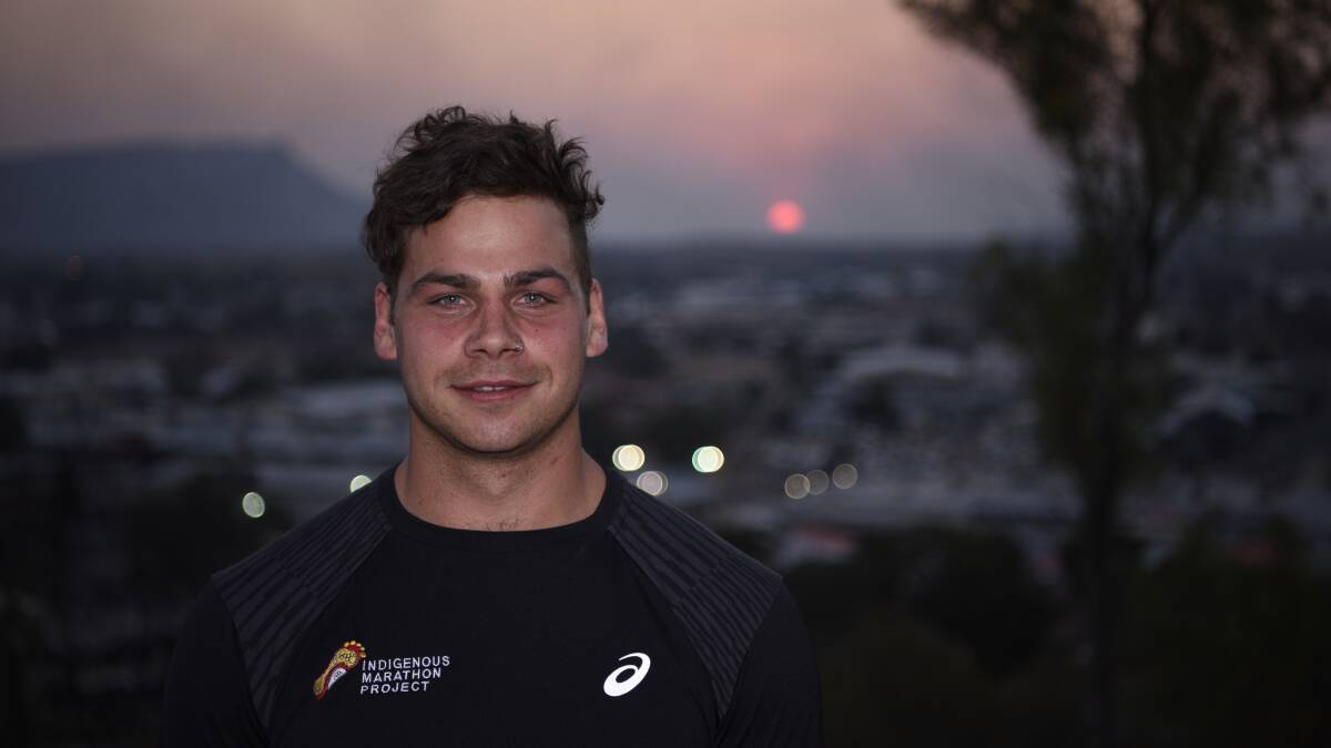 Tough work, but worth it: Zane Sparke will head to the New York City Marathon in November after a 30-kilometre run through Alice Springs.