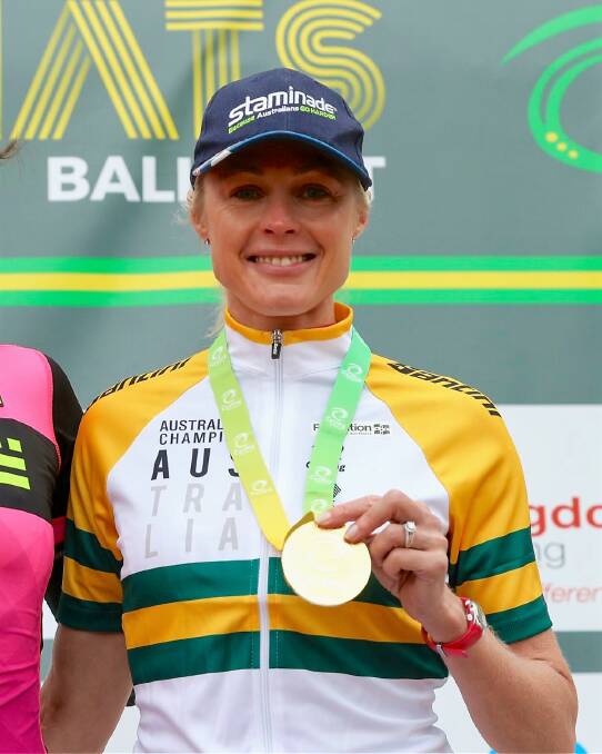 Gold medal: Port Macquarie cyclist Deb Hennessey claimed the national road race championships in Ballarat last week. Photo: supplied