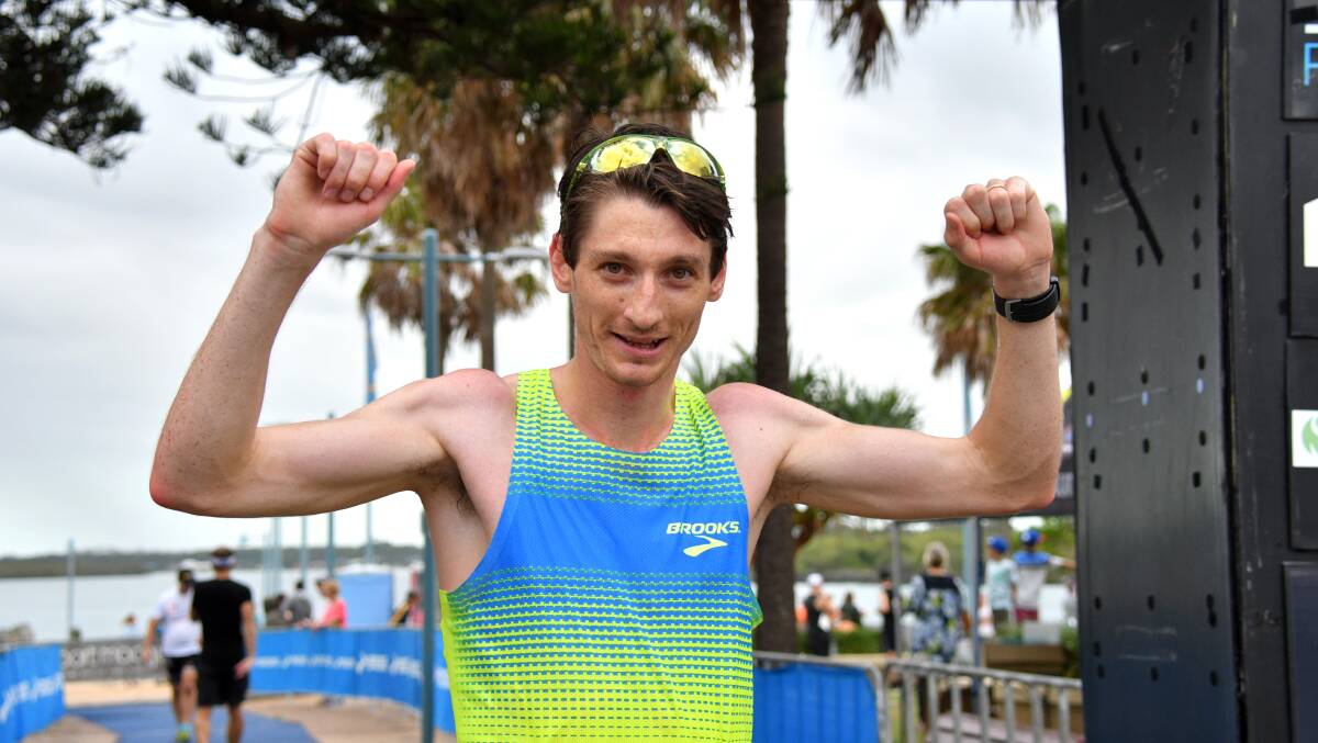Winning feeling: Matt Cox took out the Port Macquarie Running Festival half-marathon. Photo: Ivan Sajko