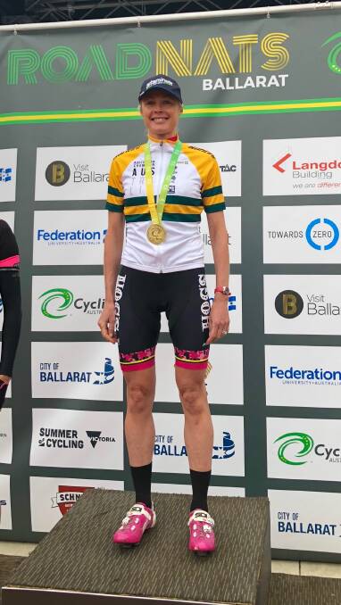 Podium finish: Deb Hennessey won the 45-49 year-old age group in Victoria. Photo: supplied