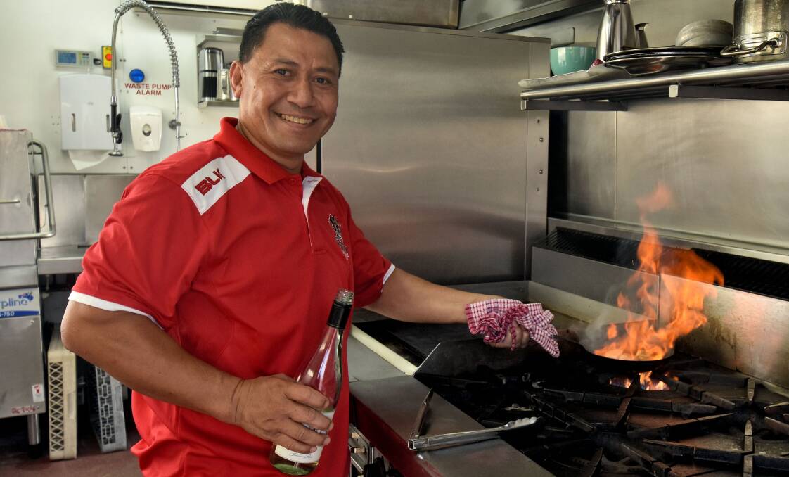 Whats on the menu: Port Pirates reserve grade rugby union coach Kit Foe cooks up a storm. Photo: Paul Jobber