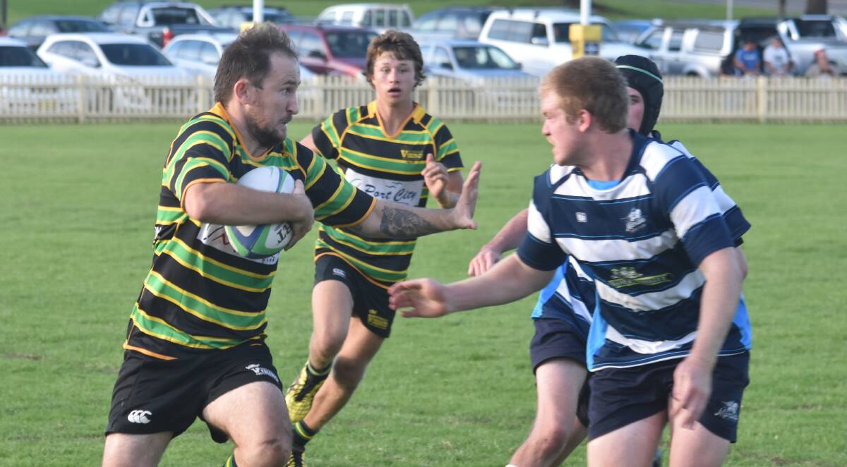Out of the way: Vikings winger Nathan Swift takes on the Marlins defence on Saturday.