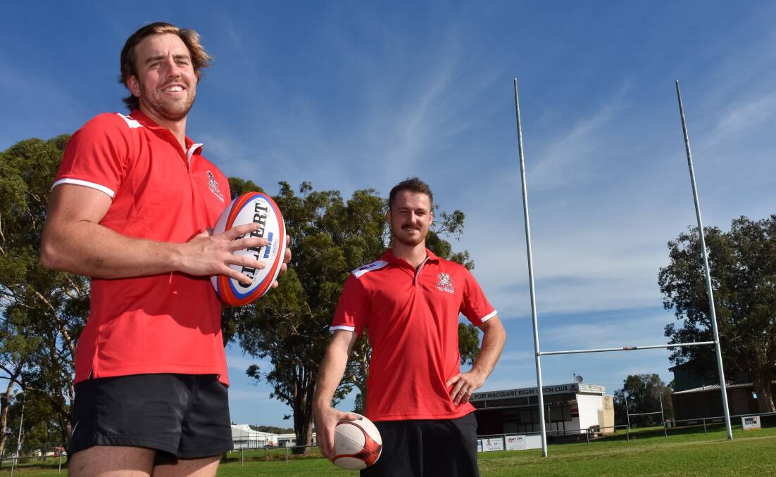 New surrounds: Port Pirates English signings Luka Syplywczak and Jack Johnston have settled in to life in Port Macquarie. Photo: Rodney Cooper