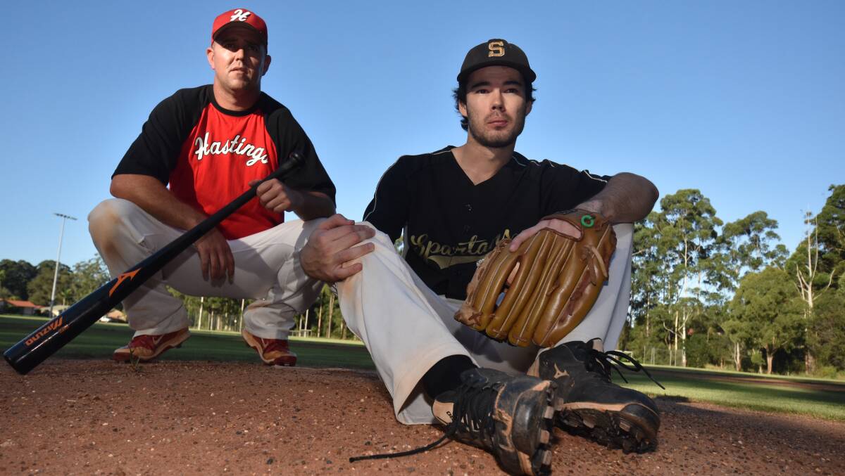 Can't wait: Paul Matheson and Brydon Kouwenberg are looking forward to this weekend's Easter baseball carnival. Photo: Paul Jobber