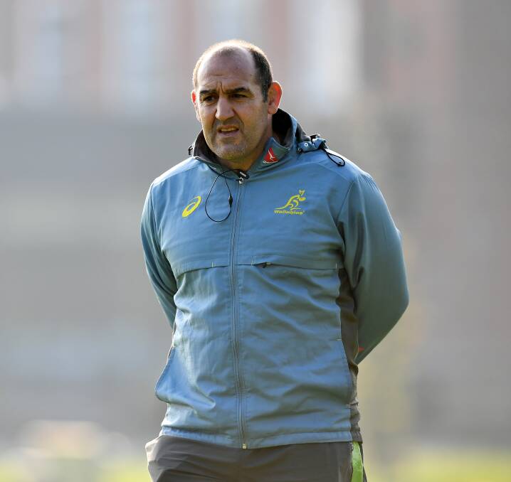 Mario Ledesma, Scrum Coach of Australia looks on during an Australia training session at the Lensbury Hotel on October 4, 2016 in London, United Kingdom. (Photo: Dan Mullan/Getty Images)