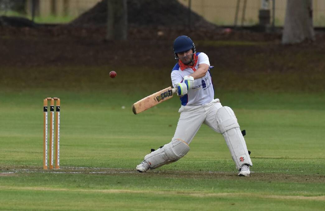 In the air: Aaron Hagenbach missed out as Wauchope RSL and Port City Leagues Magpies completed an even first day of their two-day match.