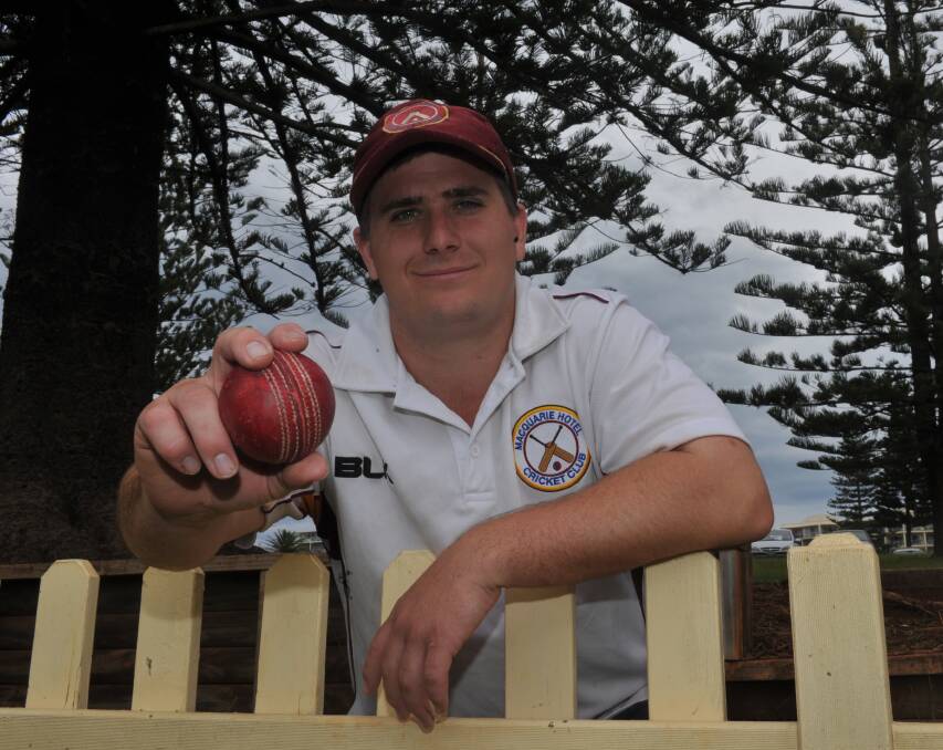 One of a kind: Macquarie Hotel opening bowler Sam Dwyer claimed his first hat-trick with his fourth attempt this season.