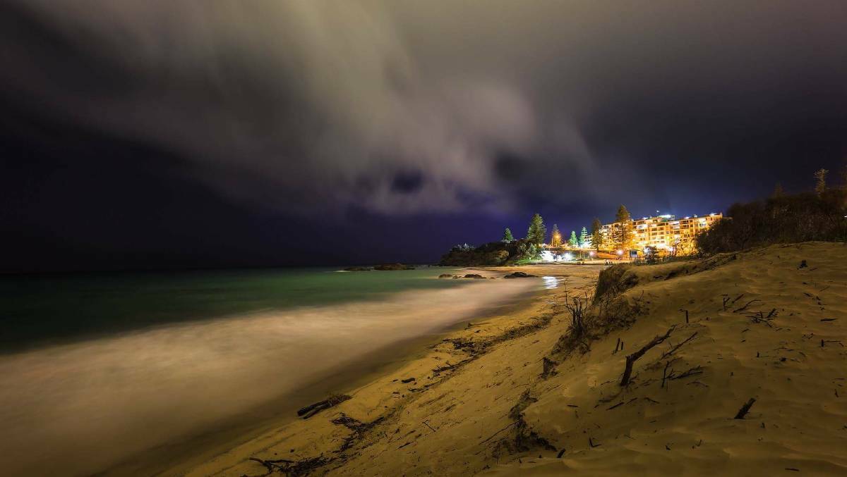 A storm approaching Port Macquarie on Tuesday night. Photo: Ivan Sajko
