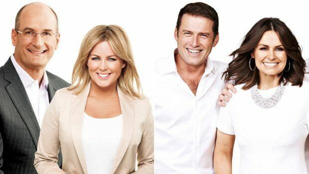 Sunrise's David Koch and Samantha Armytage, and Today's Karl Stefanovic and Lisa Wilkinson. Photo: Composite image