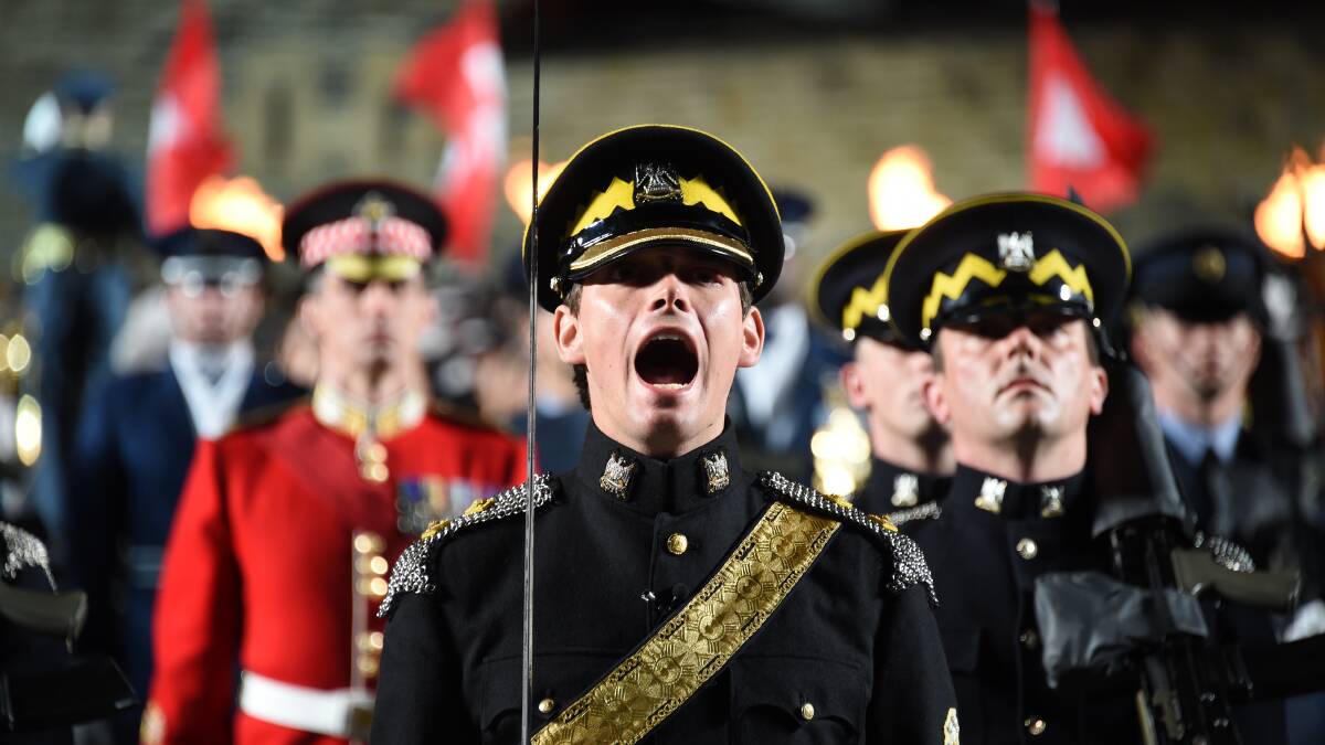 Attention: Twenty five members of Royal Scots Dragoon Guards Pipes and Drums will march onto the Glasshouse stage on Sunday in full ceremonial regalia to the applause of a sold out audience.