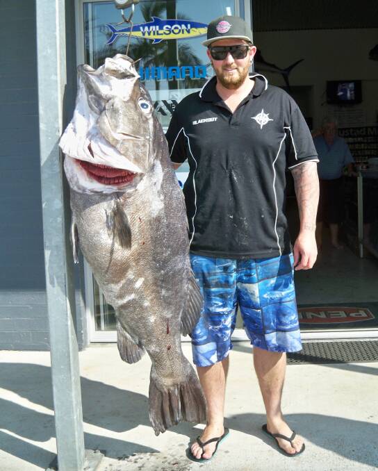 A whopper: Our Berkley Pic of the Week is Jarrad Hodge with his giant 43 kilogram bass groper he  recently caught out wide off Port Macquarie.