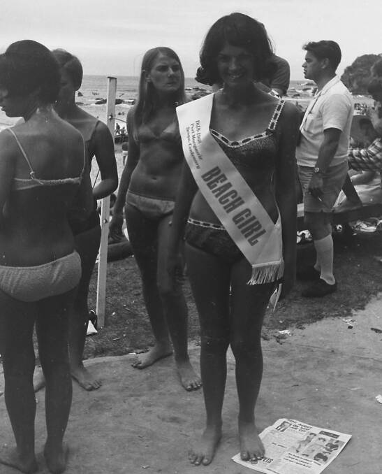 Congratulations: Donna Moore was declared Miss Beach Girl, from a field of lovely entrants at the Sesqui-centenary Surf Carnival, 1968.
