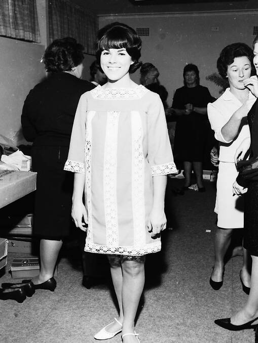 Stylish: Carnival of the Pines Queen Maureen Fitzpatrick at Row’s Salon fashion parade, 1967.
