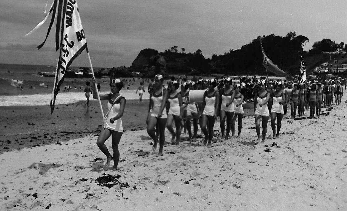 Wauchope-Bonny Hills women’s march past team at Flynn’s Beach, 1967