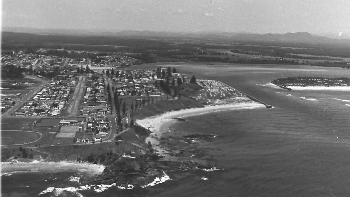 Growth: The Hastings River and Port Macquarie town centre, c1960s. The population rose to 7090 in 1967, an increase of 1138 persons or 19.5 per cent over 1961.