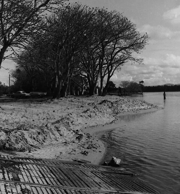 Big improvement: There were 63 truckloads of sand carted from Kooloonbung reclamation scheme to help transform the waterfront at Blackman’s Point, 1967.