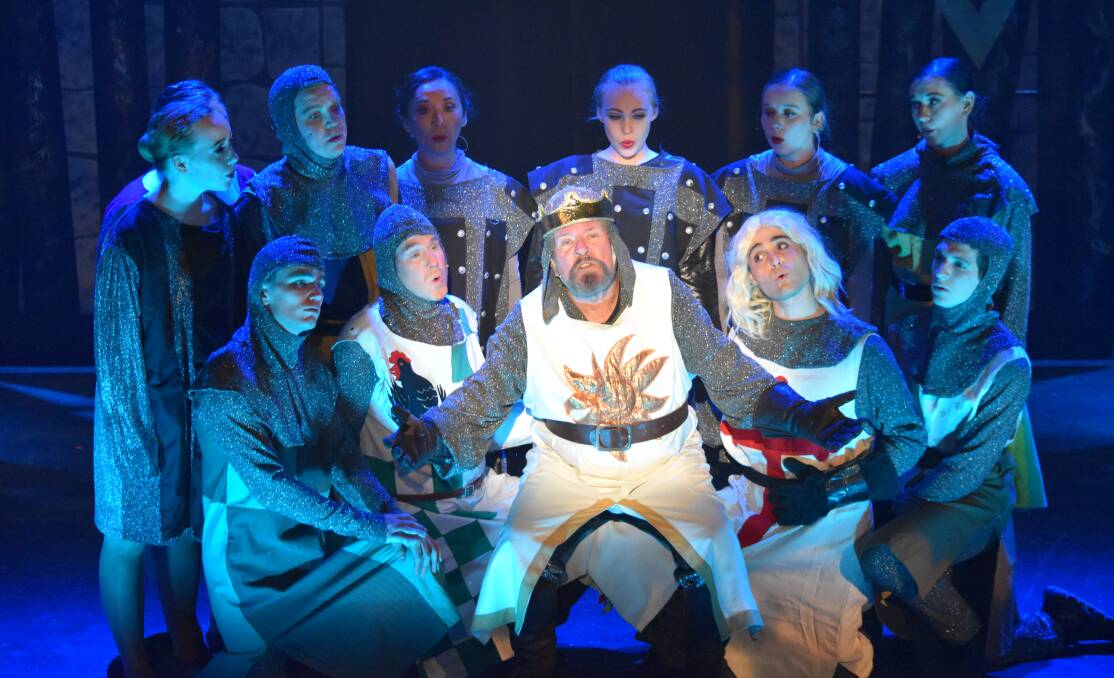 King Arthur and his Knights of the Round Table in Monty Python's Spamalot at the Players Theatre.