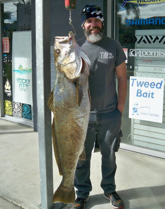 Feed the family: Our Berkley Pic of the Week show Phil Edwards, who recently caught this sensational 24.7 kilo mulloway trolling a lure in the Hastings River.