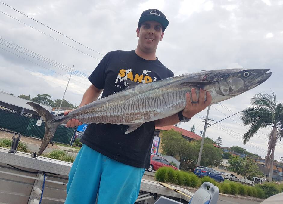 Holy mackerel!: Our Berkley Pic of the Week is Peter Barry with this solid 15 kilogram Spanish mackerel which he recently caught on a live bait  in Barries Bay.