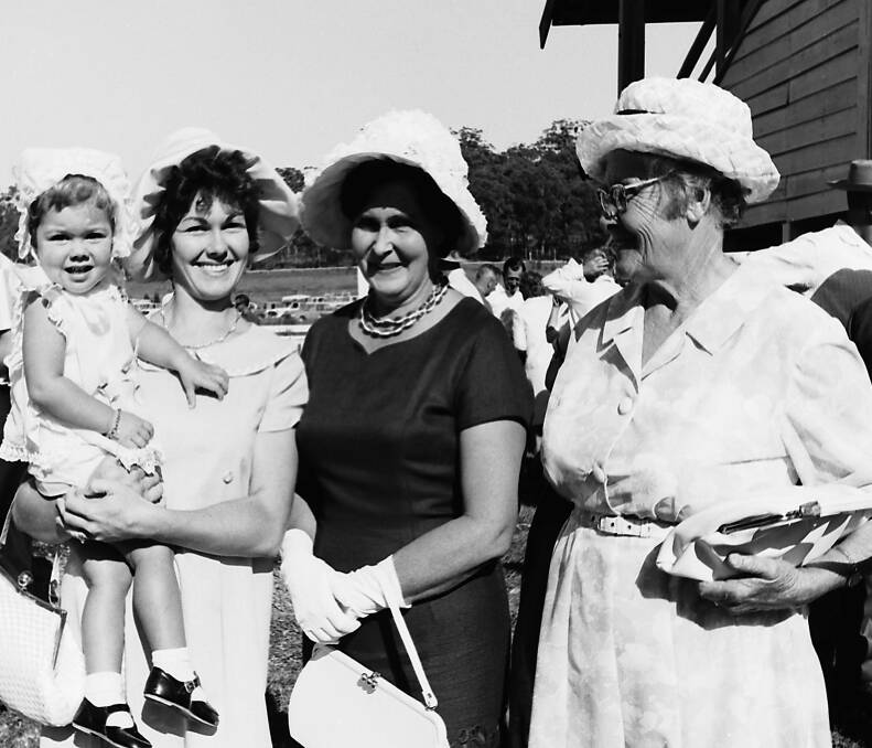 Racegoers: Always a popular outing, the Marks family at the races on Easter Saturday, 1967. From left, Kerrin Anderson, Mrs Ian Anderson, Mrs Les Boston and Mrs G E Marks.