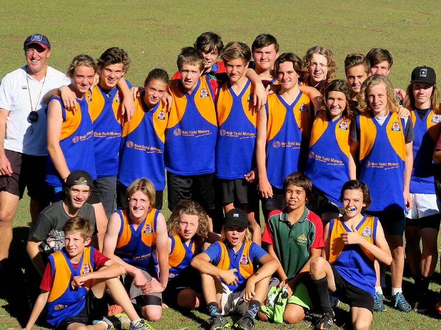Congratulations: Members of the North Coast Championship-winning under-15 AFL team from the Hastings Secondary College.