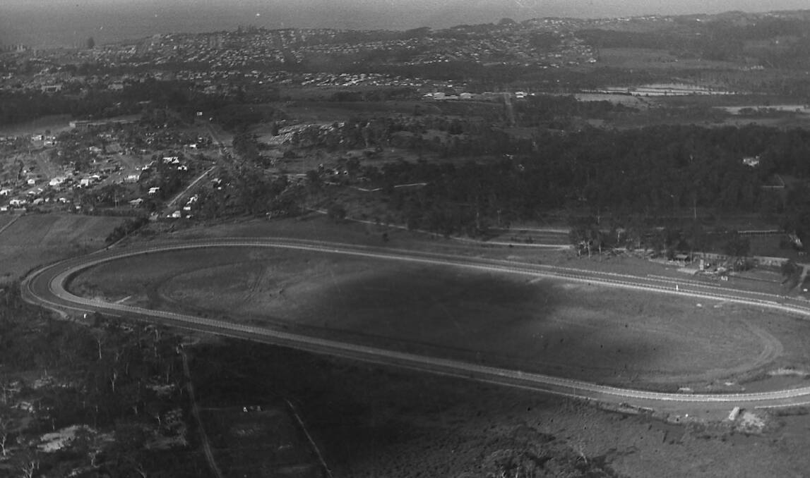 Outdated: Port Macquarie Race Track, circa late 1960s, made way in 1967 for a remade track with grandstand and amenities moved to the eastern side of the course.